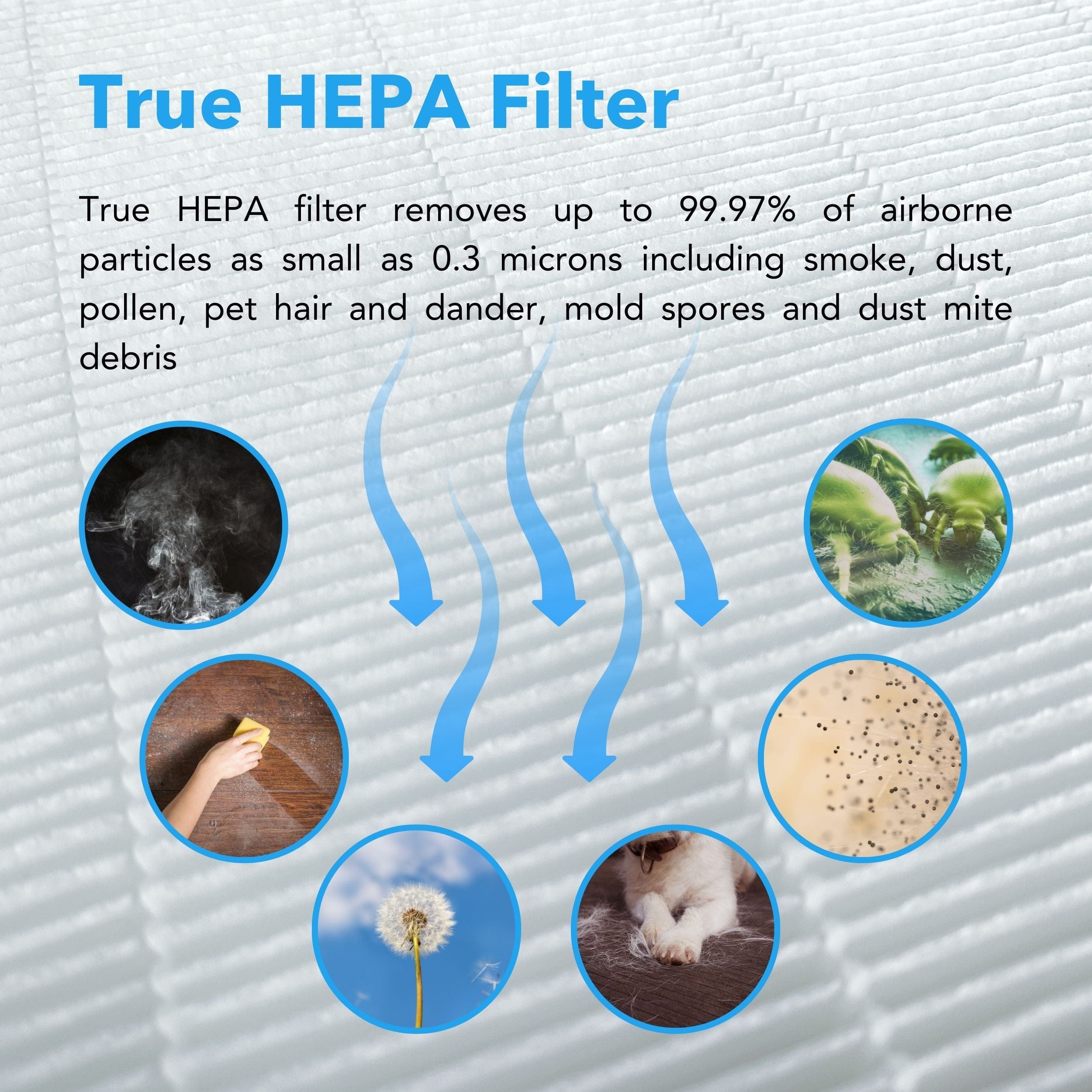 Hunter True HEPA Cylindrical Tower Air Purifier with UVC Light Technology, True HEPA, HP450UV