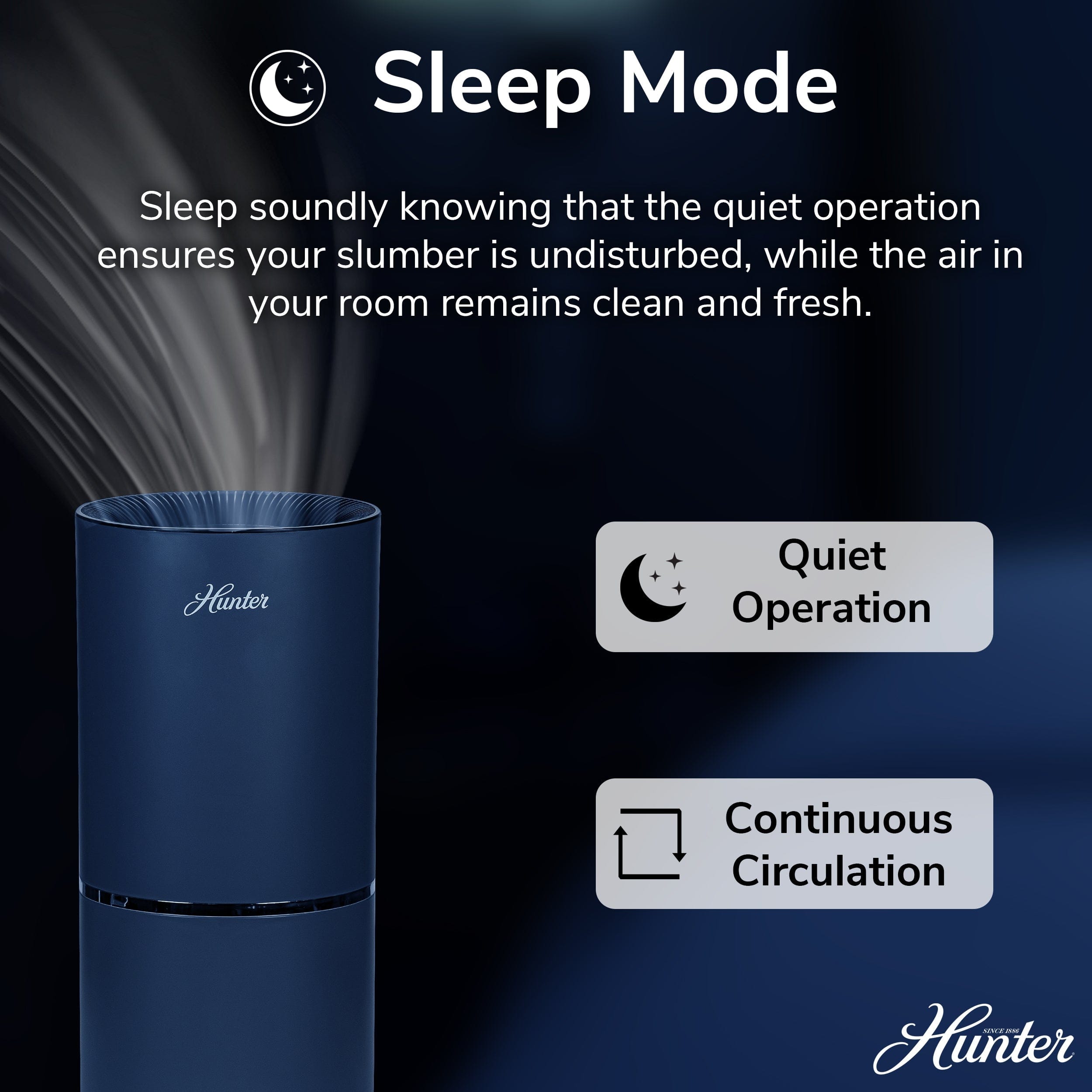 Hunter Large Tower True HEPA Air Purifier, for Allergies, Smoke + Pets, HP670