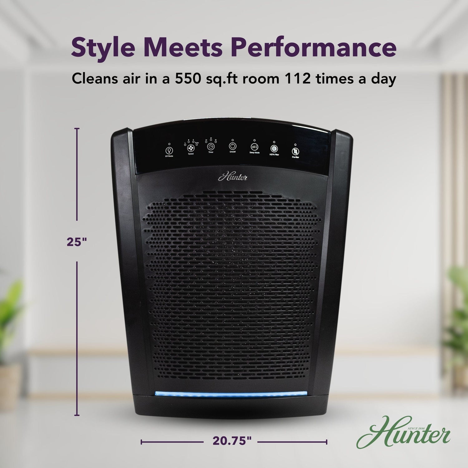 Hunter Large UVC Multi-Room Console HEPA Filter Air Purifier, HP850UV