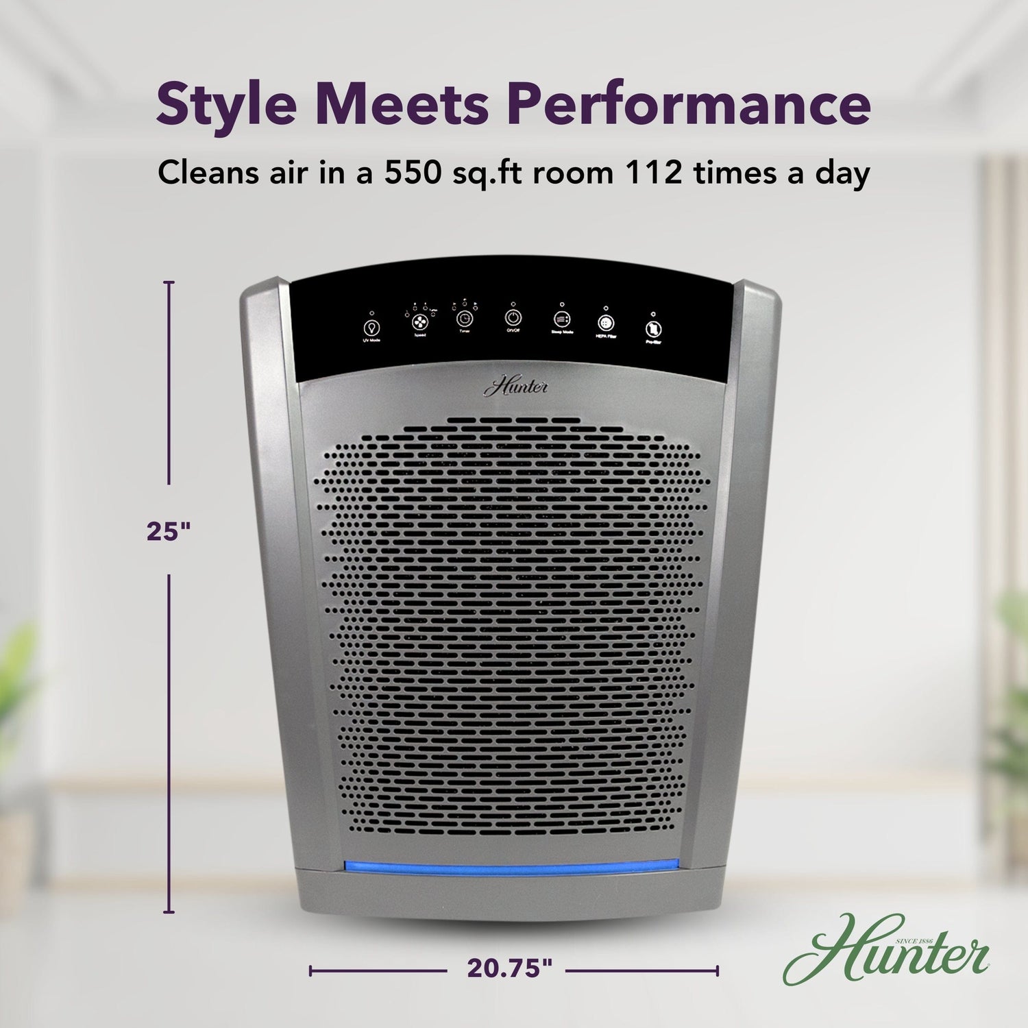 Hunter Large UVC Multi-Room Console HEPA Filter Air Purifier, HP850UV