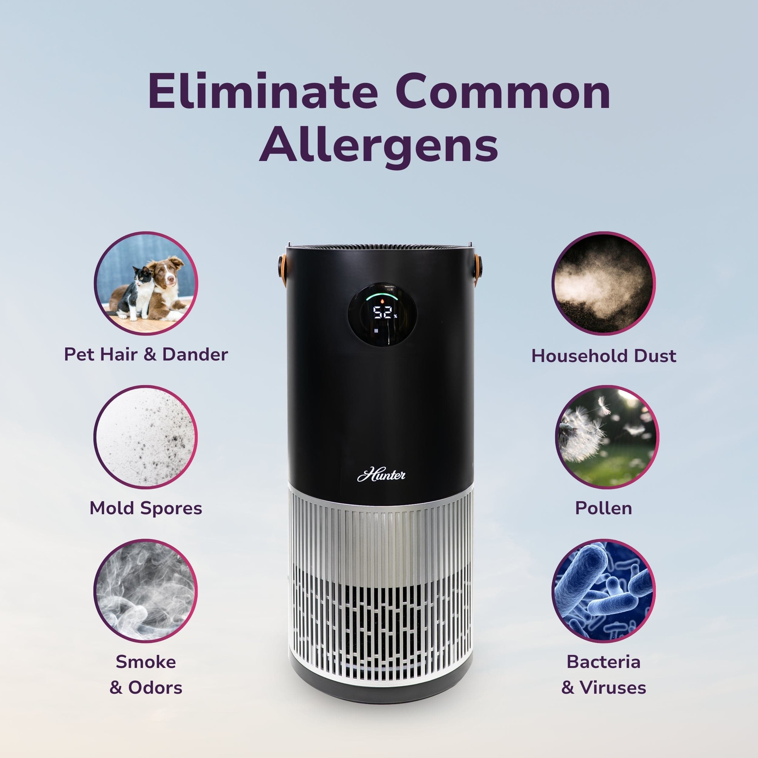 Hunter 2-in-1 True HEPA Mist-Free Air Purifier & Humidifier, HPH625