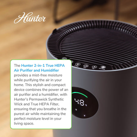 Hunter 2-in-1 True HEPA Mist-Free Air Purifier & Humidifier, HPH625