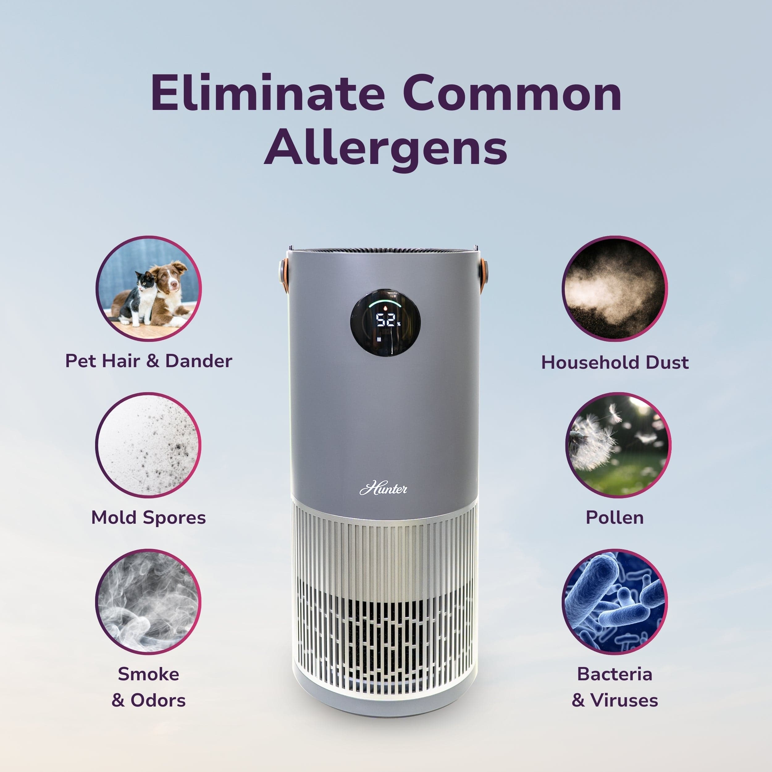 Hunter 2-in-1 True HEPA Mist-Free Air Purifier & Humidifier, HPH625