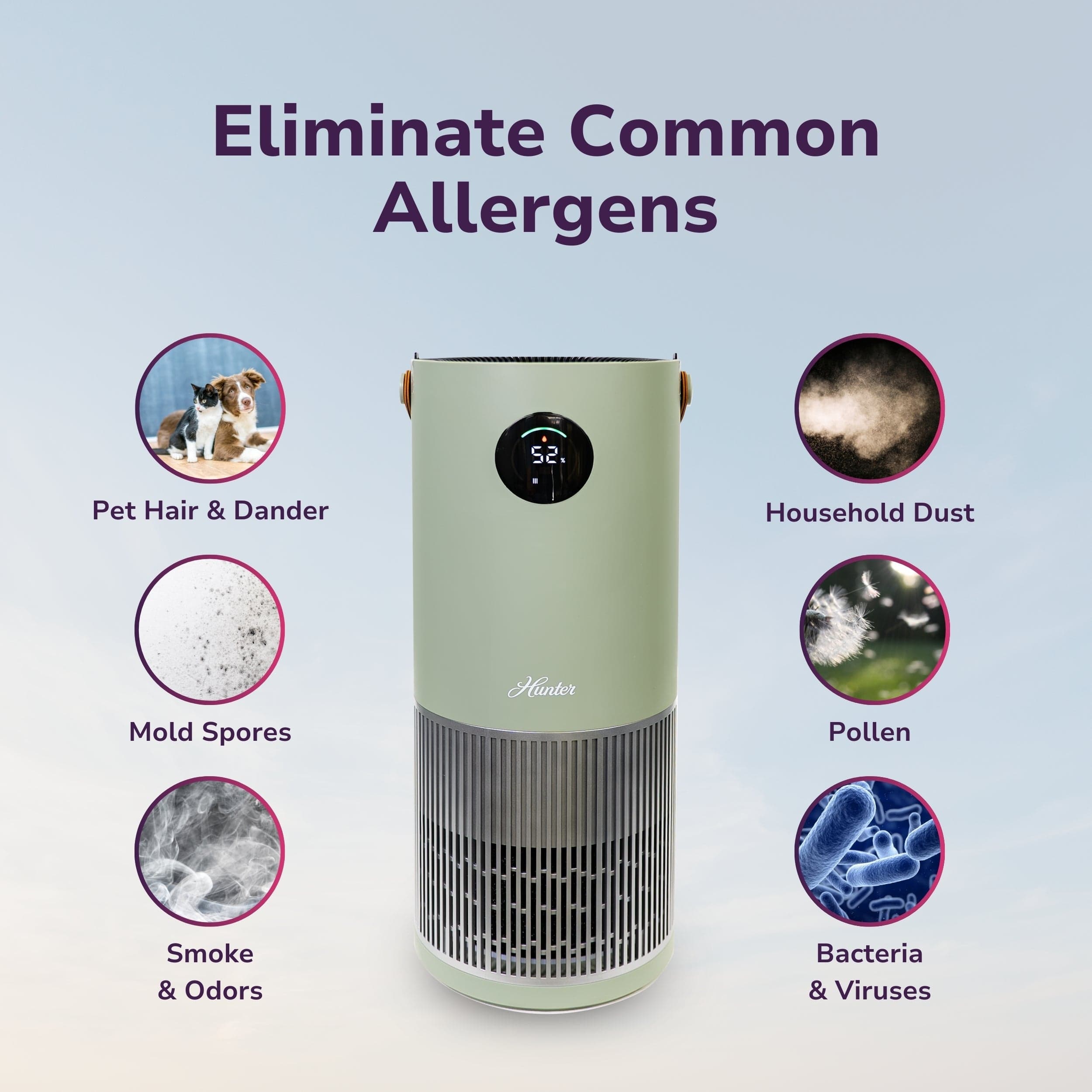 Hunter 2-in-1 True HEPA Mist-Free Air Purifier & Humidifier, HPH625