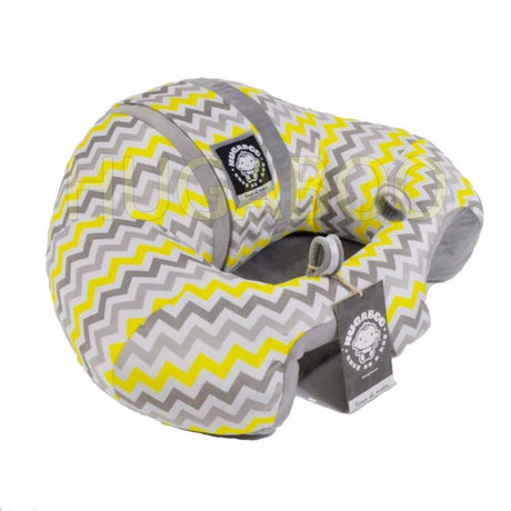 Hugaboo Infant Sitting Chair, Portable, Washable Baby Floor Seat, Yellow Chevron