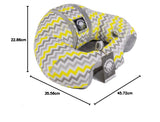 Hugaboo Infant Sitting Chair, Portable, Washable Baby Floor Seat, Yellow Chevron