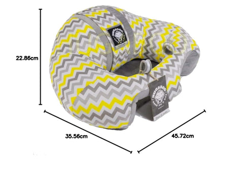 Hugaboo Infant Sitting Chair, Portable, Washable Baby Floor Seat, Yellow Chevron