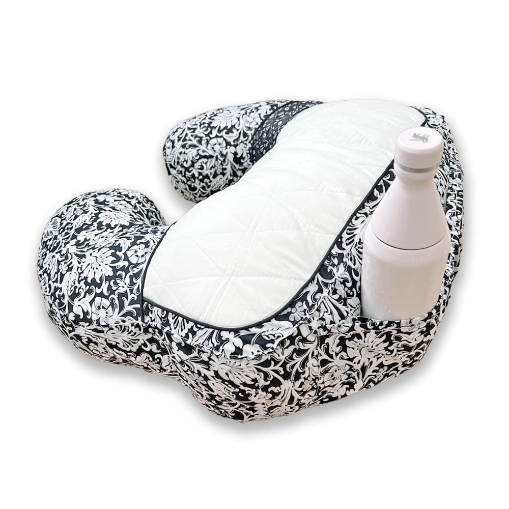 Hugaboo Nursing Pillow, Portable, Washable, Black Floral