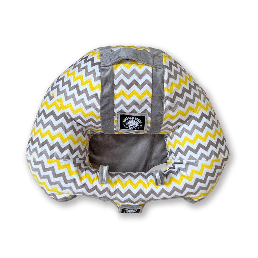 Hugaboo Infant Sitting Chair, Portable, Washable Baby Floor Seat, Yellow Chevron