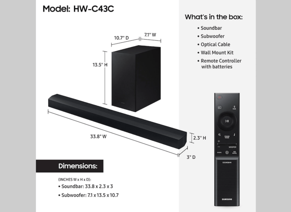 Samsung 2.1ch DTS Virtual:X Soundbar - System - Certified Refurbished