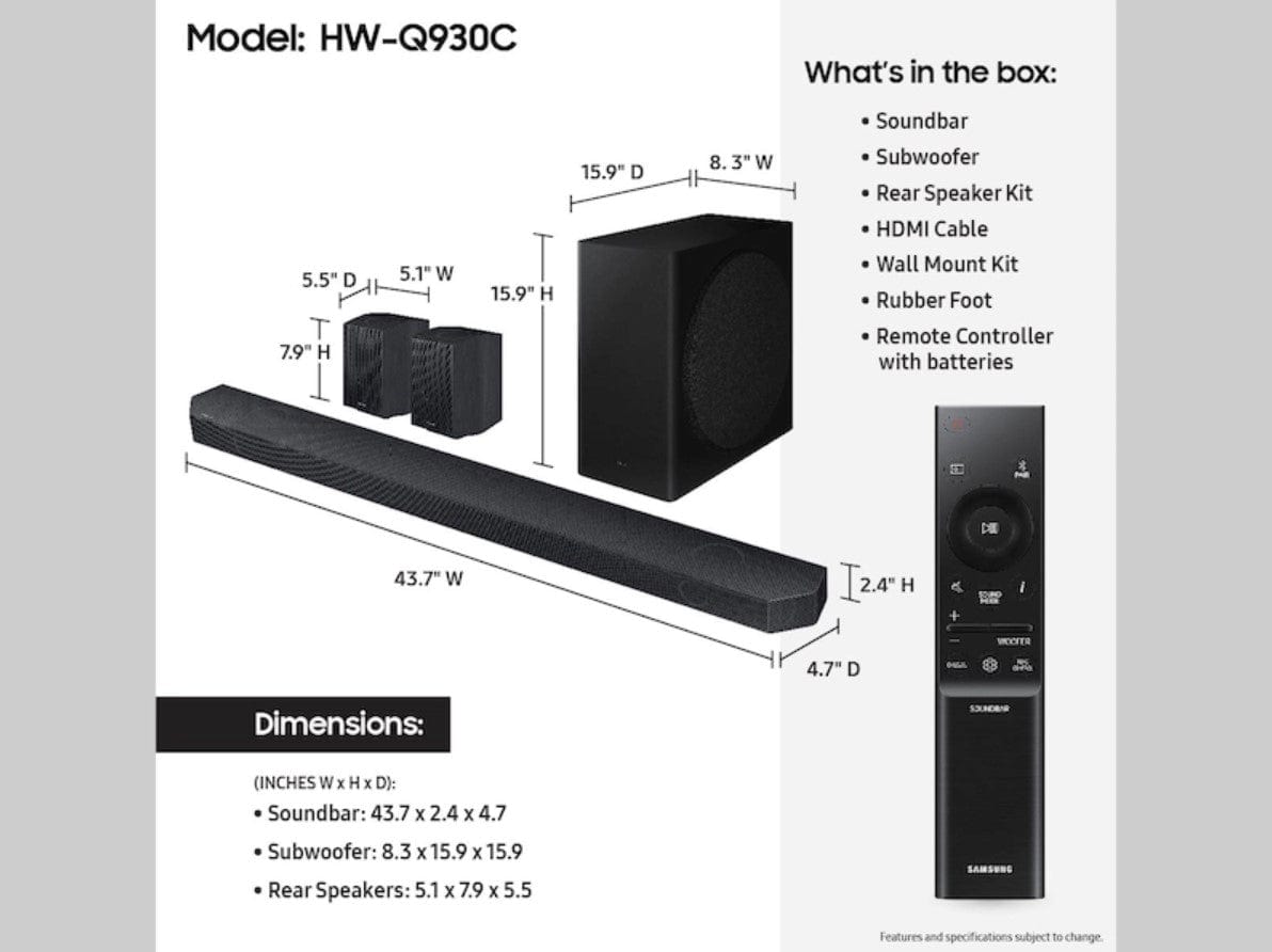 Samsung 9.1.4 ch Wireless Dolby ATMOS Soundbar System - Certified Refurbished