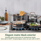 Cuisinart 11pc Matte Black Elegance Set, Black