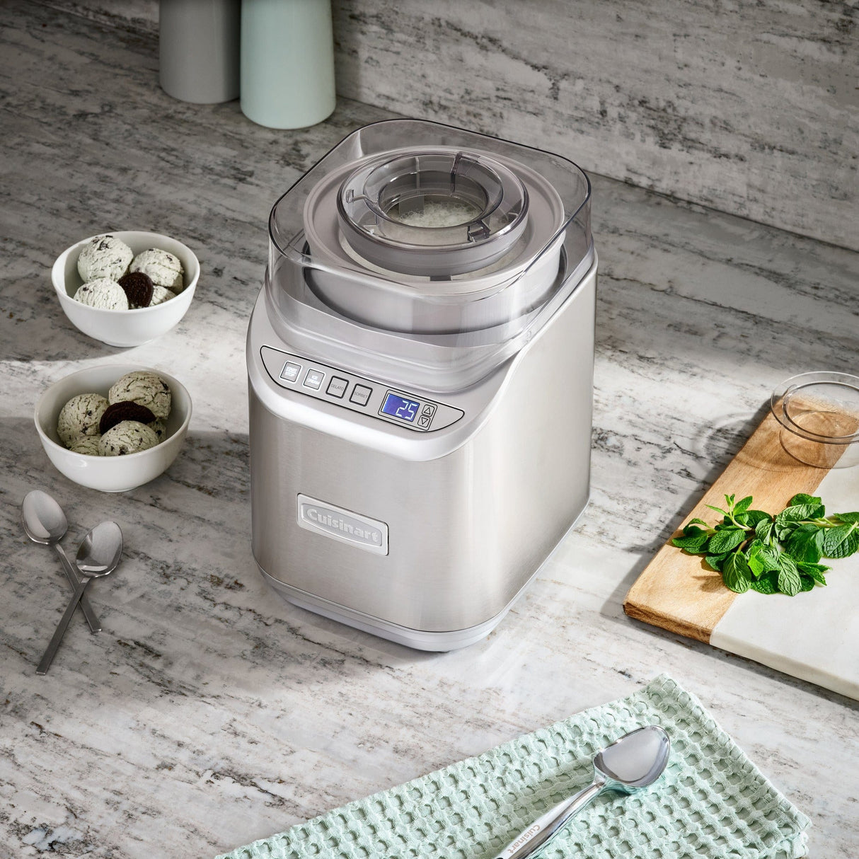 Cuisinart Cool Creations 2 Quart Ice Cream Maker, Brushed Chrome