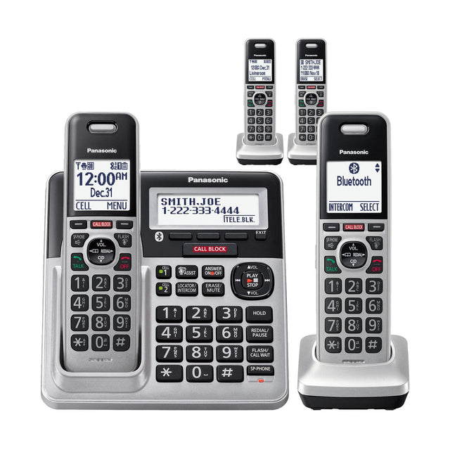 Panasonic DECT 6.0 Bluetooth 4-Handset Cordless Phone Bundle - Certified Refurbished