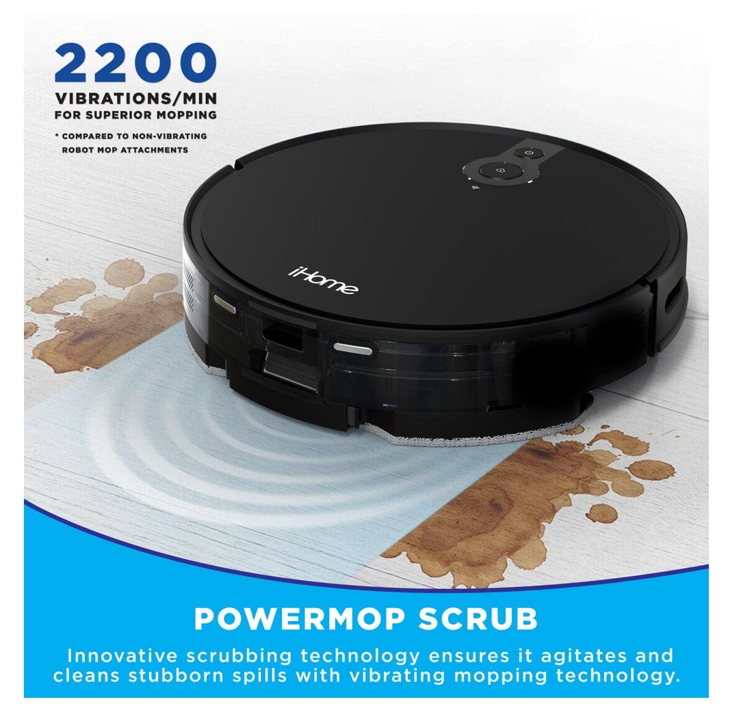 iHome AutoVac Eclipse Pro 3-in-1 Robot Vacuum & Vibrating Mop - Certified Refurbished