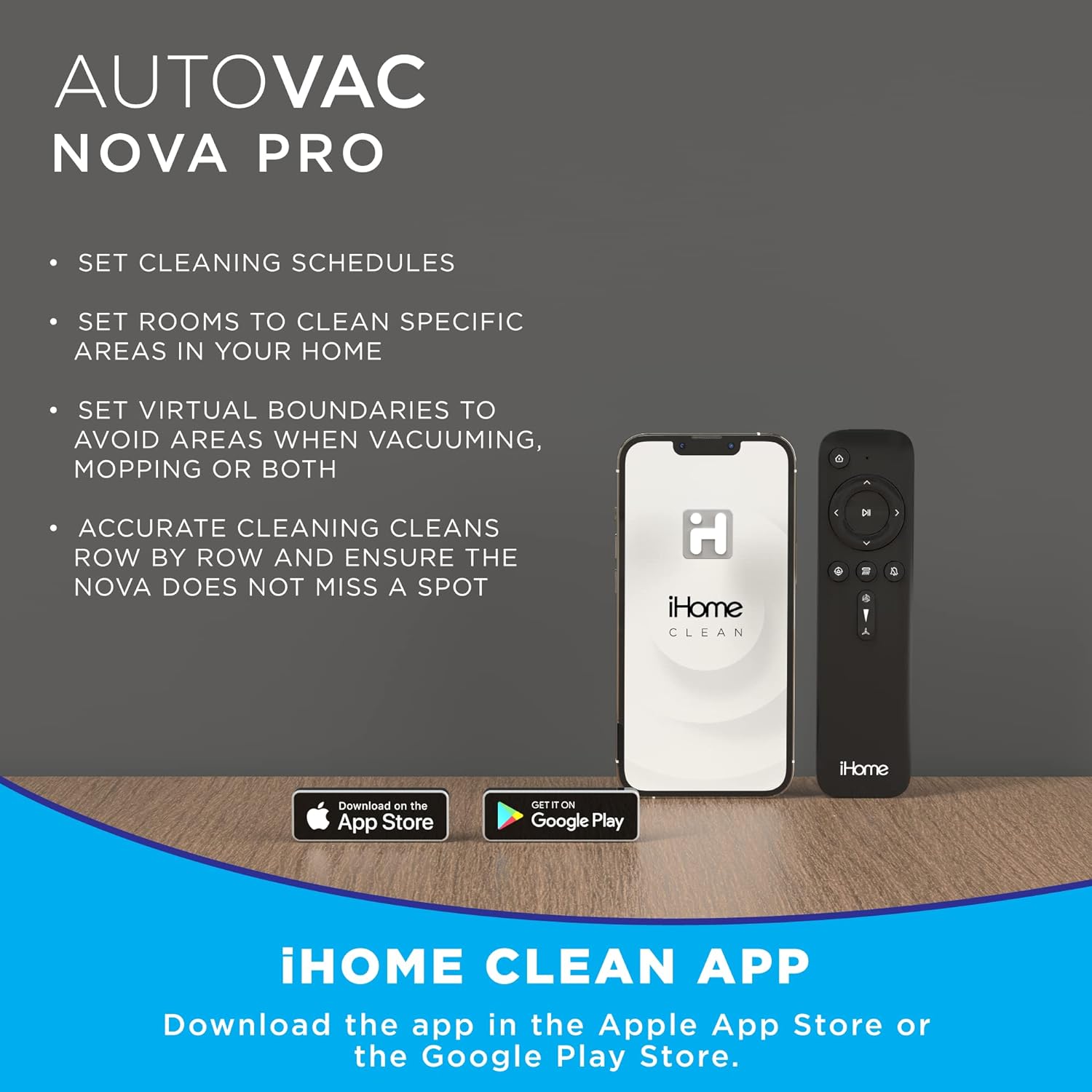 iHome AutoVac Nova Pro, LIDAR Navigation, 2700pa, Hard Floors and Carpet Robot Vacuum and Mop Combo - Certified Refurbished Grade A