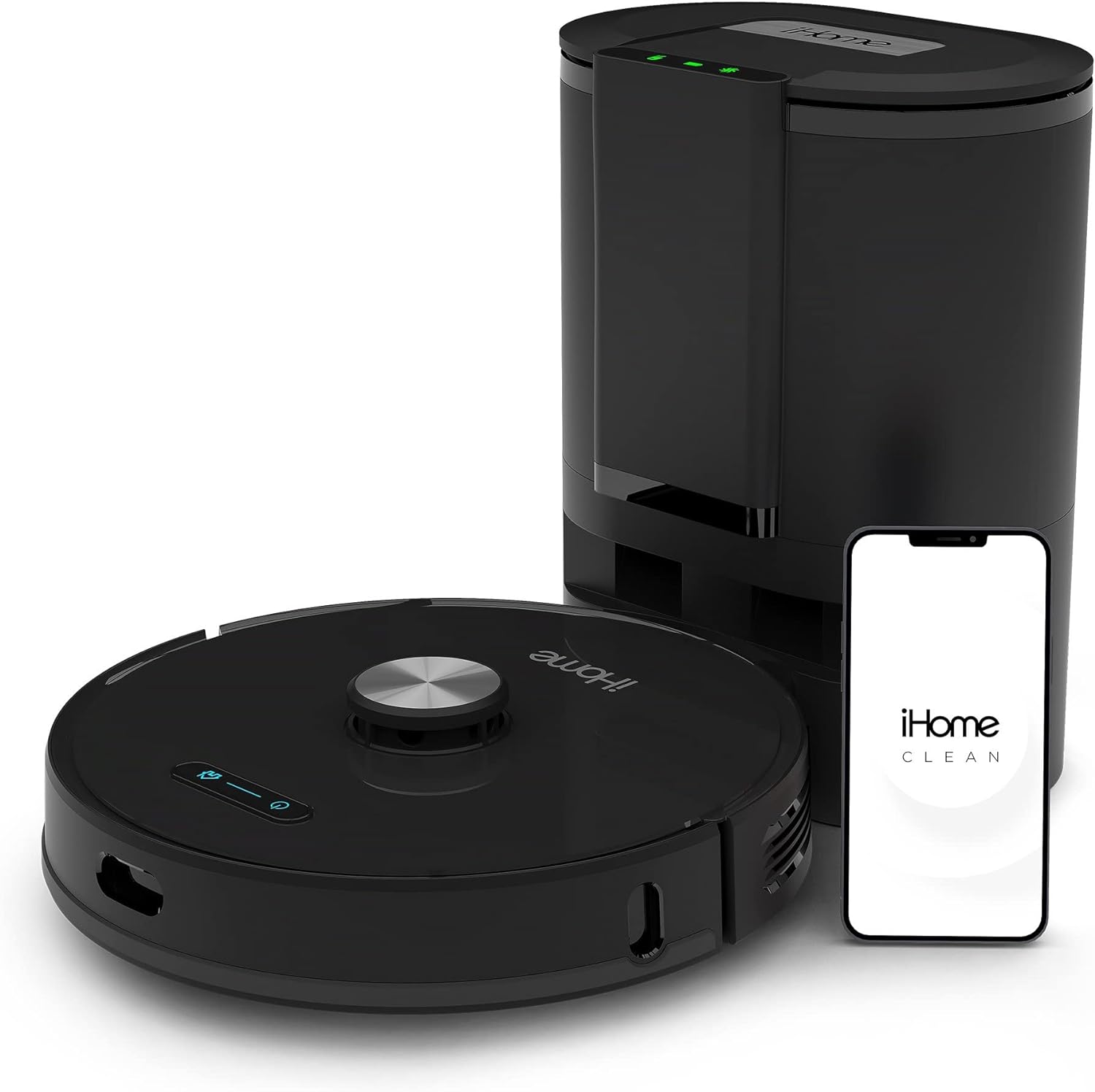 iHome iHRV6-BLK-RB AutoVac Nova Self Empty Robot Vacuum and Mop - Certified Refurbished Grade B