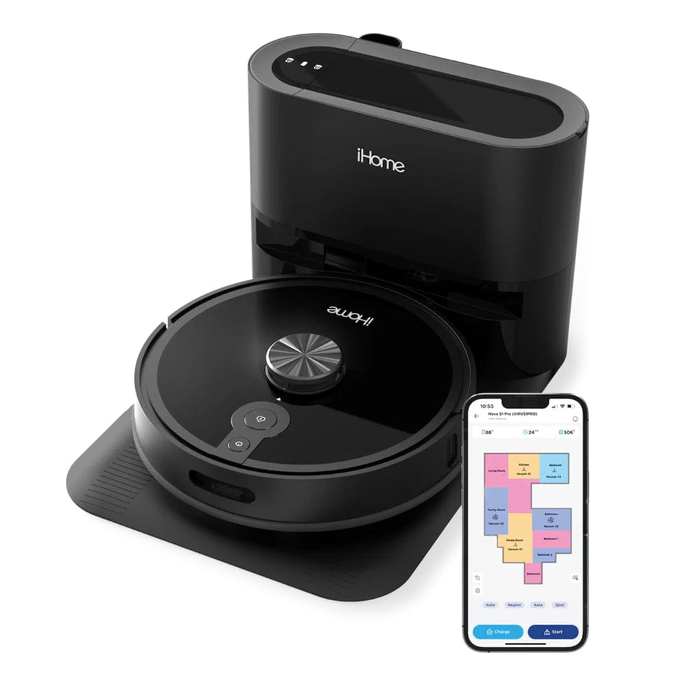 iHome AutoVac Nova S1 Pro Self Empty 360 LIDAR Mapping Robot Vacuum - Certified Refurbished