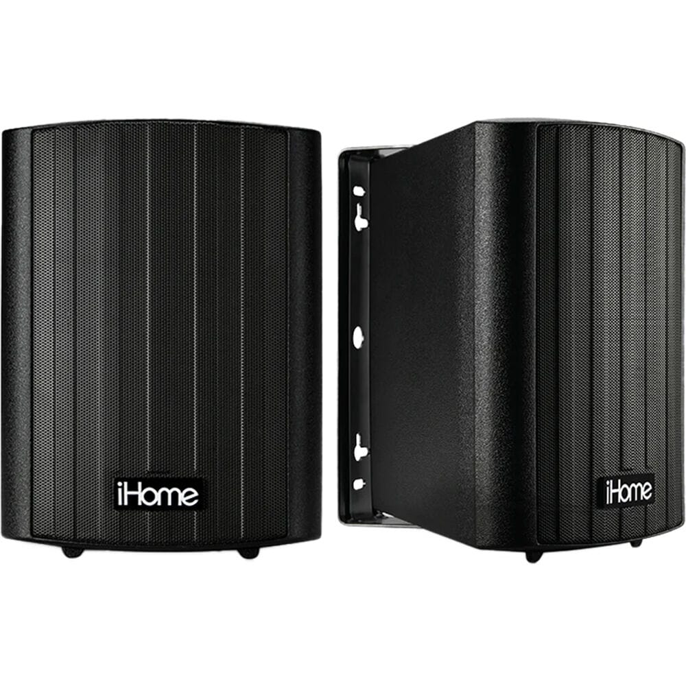 iHome Weatherproof Bluetooth 100Watt  Pair of Speakers, Black