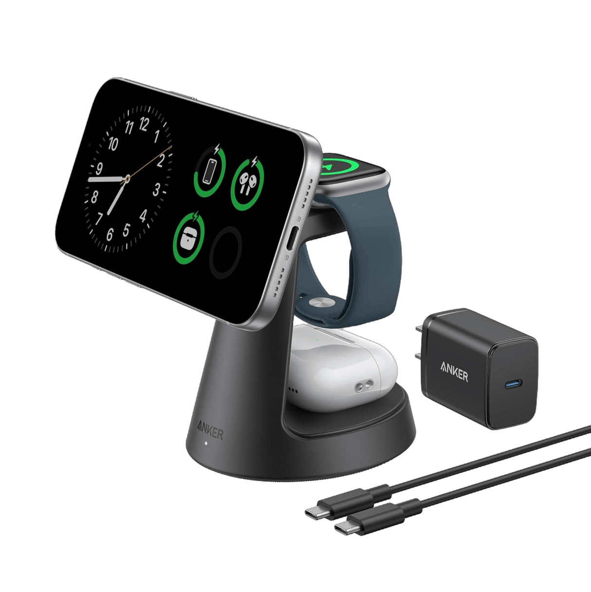 Anker MagGo Wireless Charging Station (3-in-1, Dock Stand)