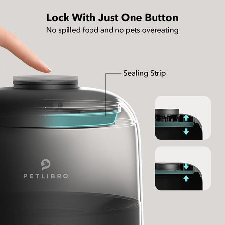 Petlibro Air Automatic Pet Feeder with Battery Powered, Black - Certified Refurbished