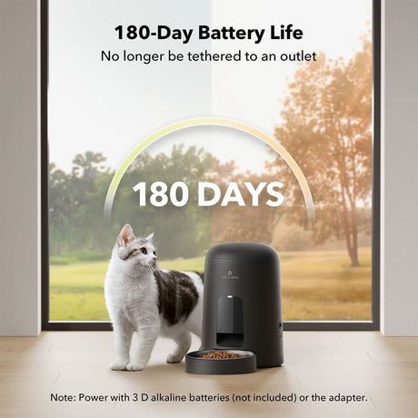 Petlibro Air Automatic Pet Feeder with Battery Powered, Black - Certified Refurbished