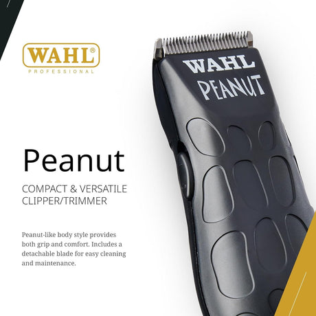 Wahl Professional Peanut-Grip Hair + Beard Trimmer Clipper, Corded, Black