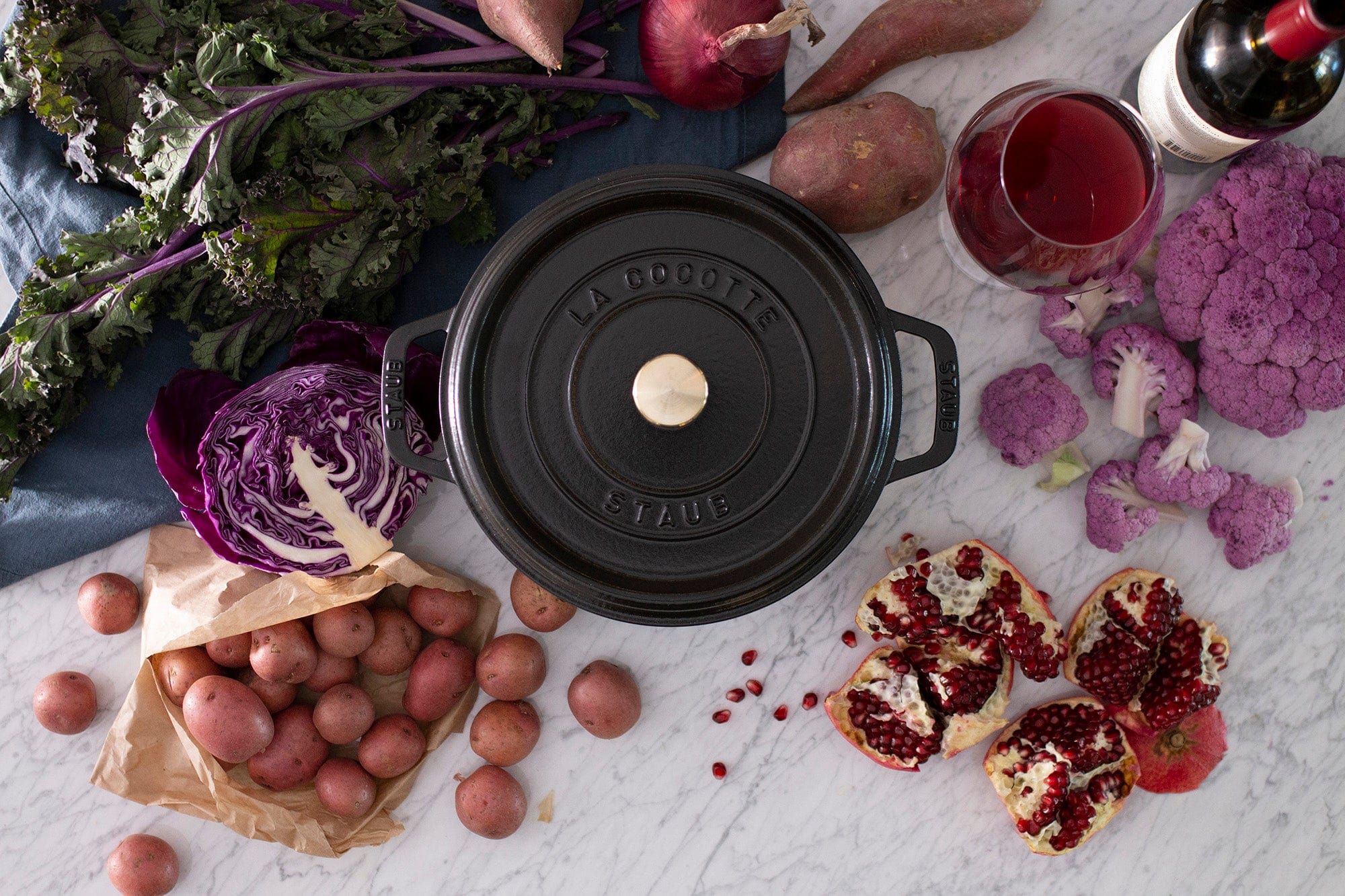 Staub Cast Iron Round Cocotte, Dutch Oven, 4-quart, serves 3-4, Made in France,  Matte Black