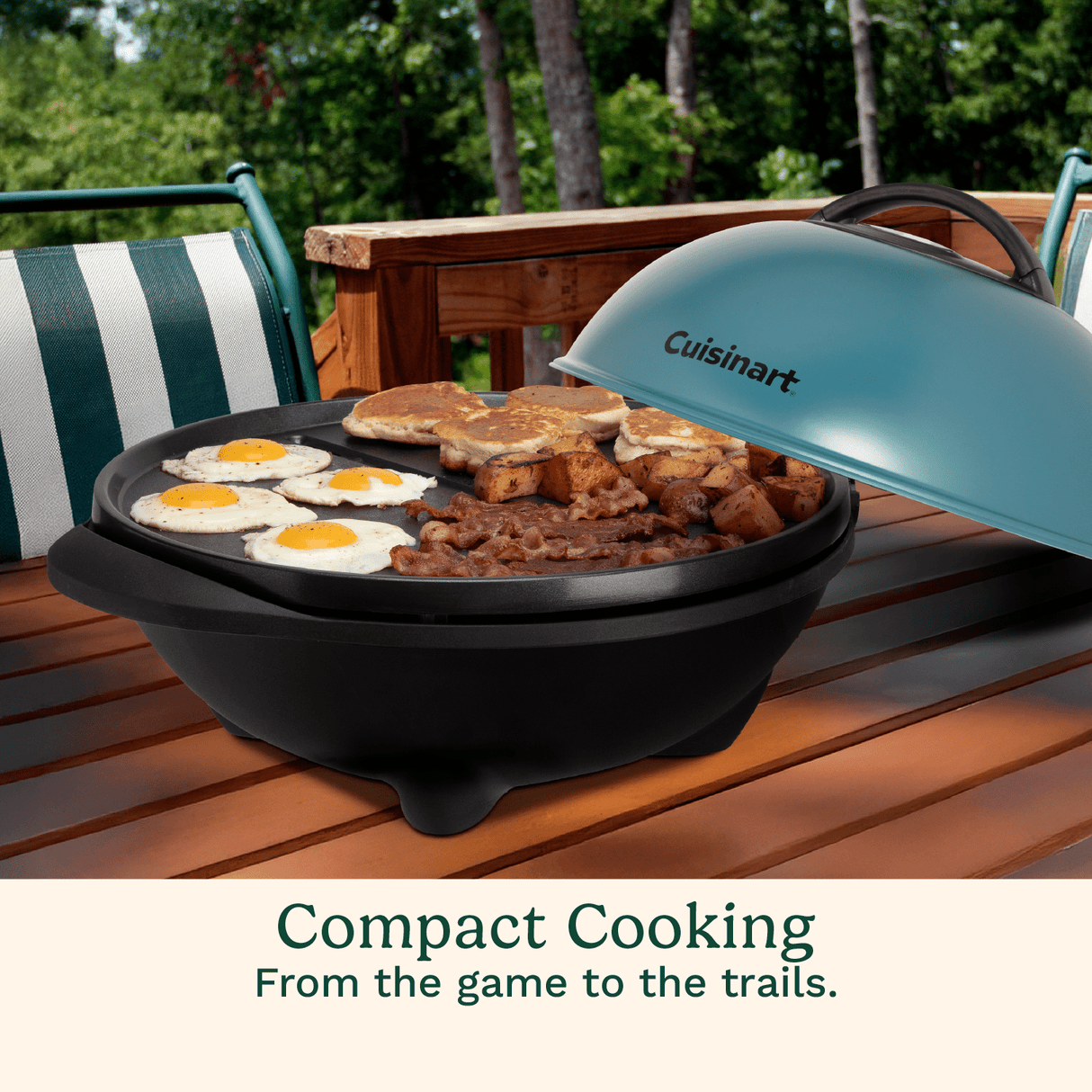 Cuisinart Portable 2-in-1 Indoor/Outdoor Electric Griddle, Blue