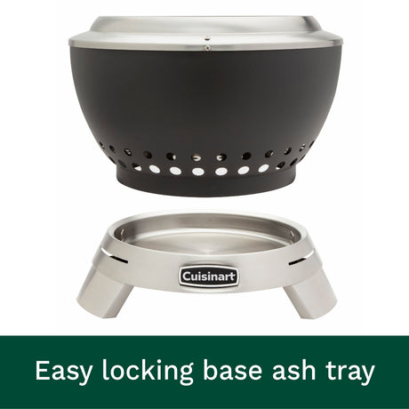 Cuisinart 19.5” Cleanburn Smokeless Fire Pit, Black Stainless
