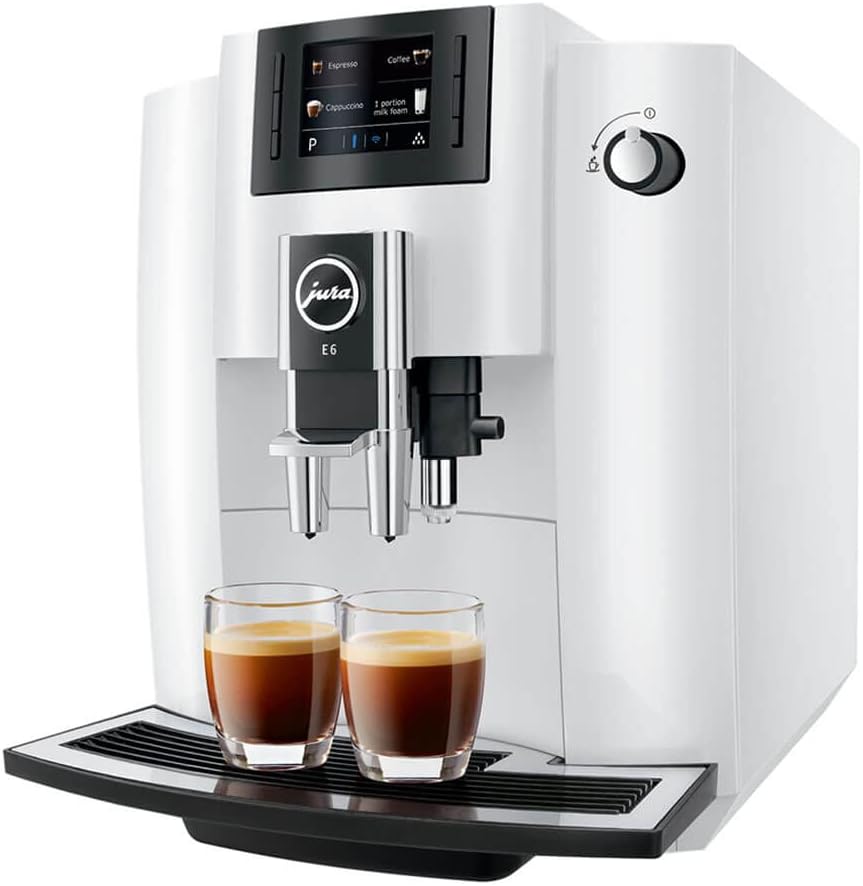 Jura J15450.99 E6 Automatic Espresso Machine Coffee Center, Piano White - Certified Refurbished