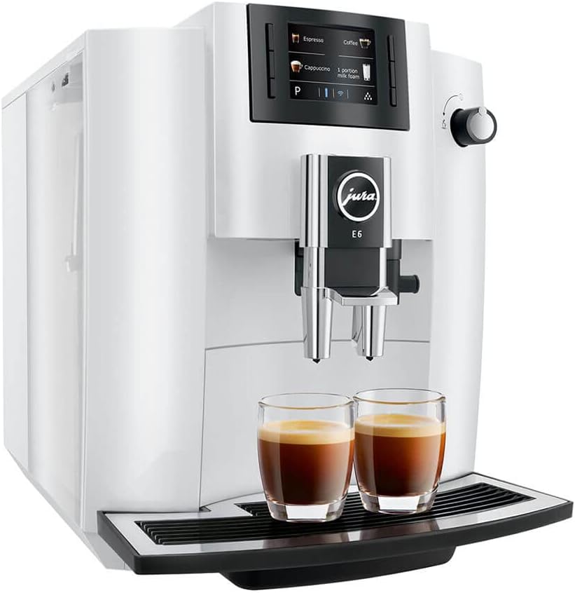 Jura J15450.99 E6 Automatic Espresso Machine Coffee Center, Piano White - Certified Refurbished