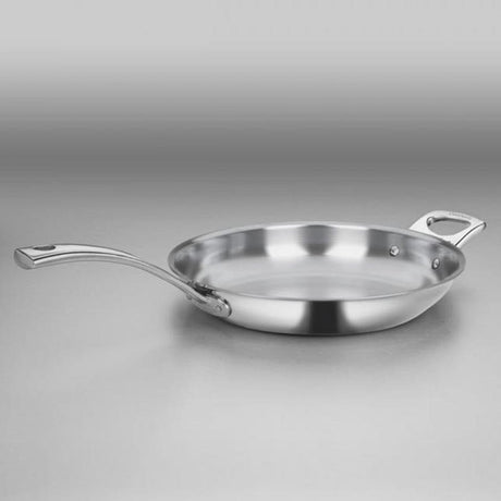 Cuisinart French Classic Tri-Ply Stainless Cookware 12" Frying Pan with Helper Handle, Silver