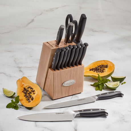 Cuisinart Nitrogen 15 Piece Cutlery Knife Block Set, Black