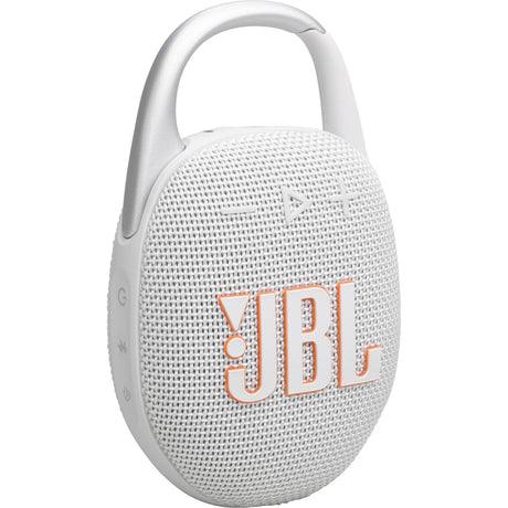 JBL Clip 5 Portable Wireless Bluetooth Speaker, White - Certified Refurbished