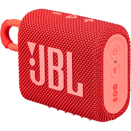 JBL Go 3 Portable Waterproof Bluetooth Speaker, Red - Certified Refurbished