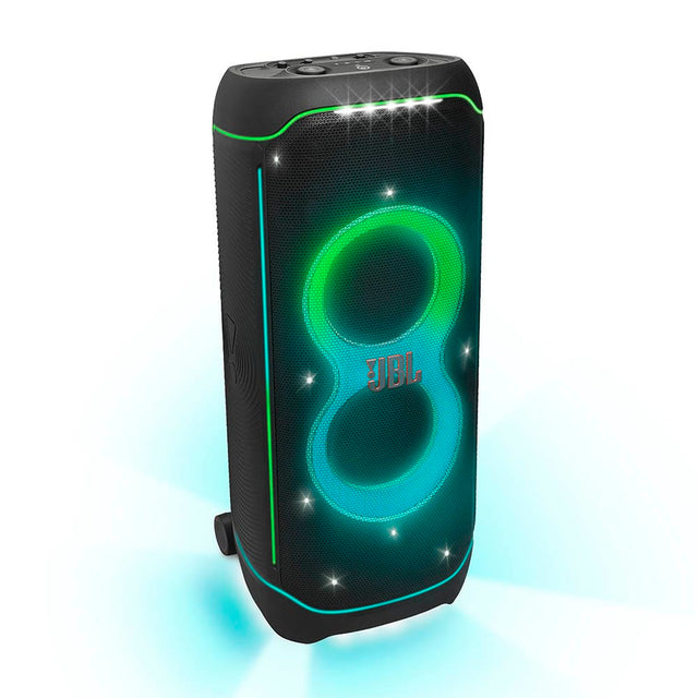 JBL PartyBox Ultimate Wireless Speaker, 1100 Watts, Light Show, IPx4 Splashproof, Dual Mic & Guitar Inputs, Portable Handle & Wheels - Certified Refurbished