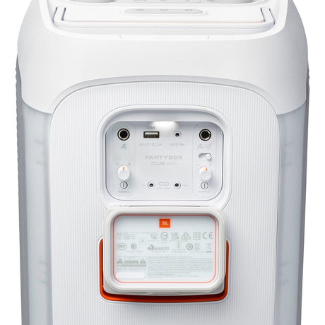 JBL PartyBox Club 120 Wireless Bluetooth Speaker, Light Show, Water-Resistant, Portable, 160 Watts, White - Certified Refurbished