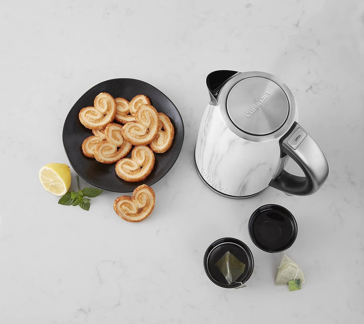 Cuisinart JK17-MTG Electric Cordless 1.7-Liter Tea Kettle, Marble- Certified Refurbished