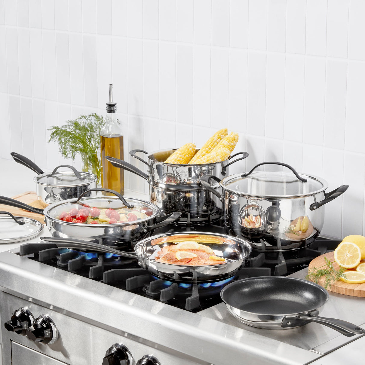 Cuisinart Radiant Pro Stainless with Brushed Titanium Finish 11-Pc Set, Silver