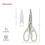 KitchenAid All Purpose Kitchen Shears with Protective Sheath for Everyday use, Dishwasher Safe Stainless Steel Scissors with Comfort Grip, 8.72-Inch, Pistachio