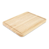 Kitchen Aid Classic Rubberwood Cutting Board, Perimeter Trench, Reversible Chopping Board, 11x14in, Natural