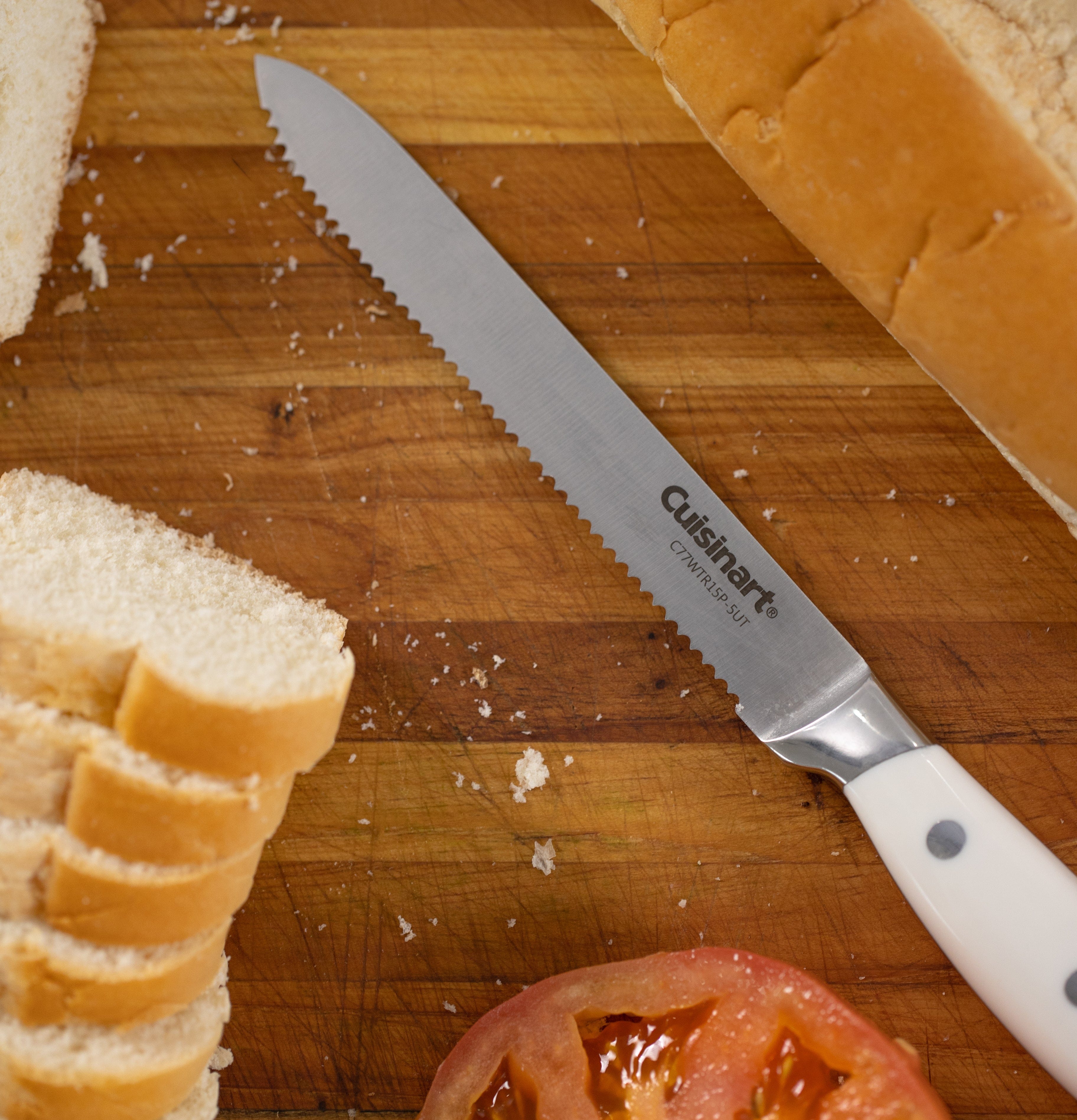 Cuisinart Triple Rivet 15 Piece Knife Block Set, White