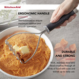 KitchenAid Gourmet Stainless Steel Wire Masher, 10.24-Inch, Black
