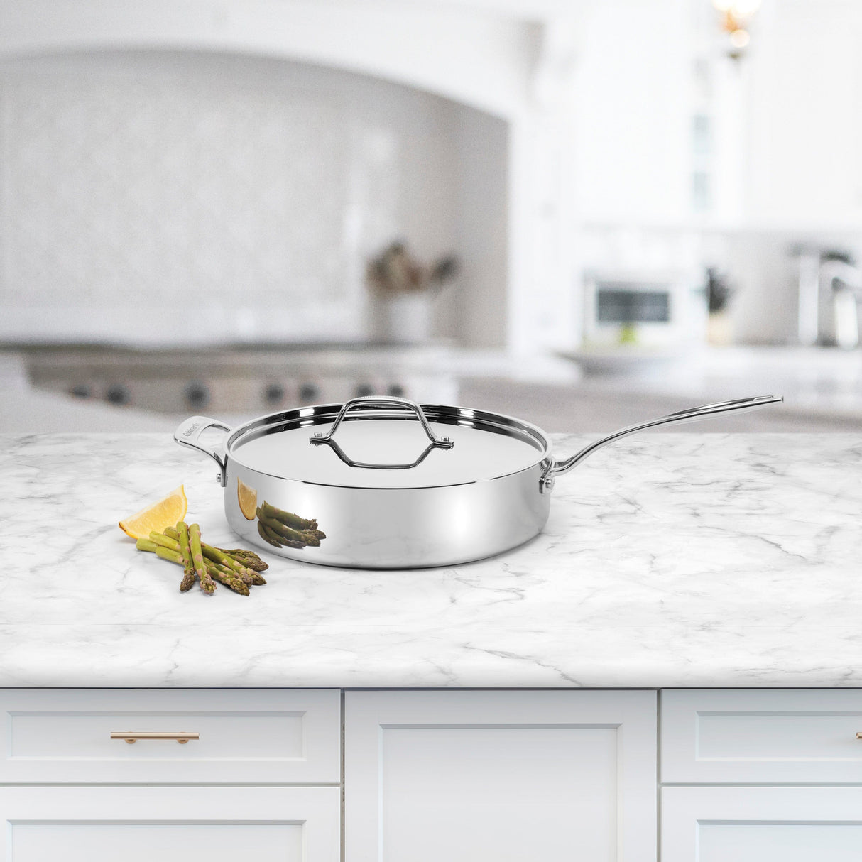 Cuisinart Custom-Clad 5-Ply 5.5 Qt. Saute Pan with Helper Handle & Cover, Silver