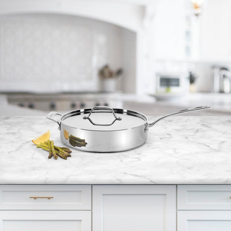 Cuisinart Custom-Clad 5-Ply 5.5 Qt. Saute Pan with Helper Handle & Cover, Silver