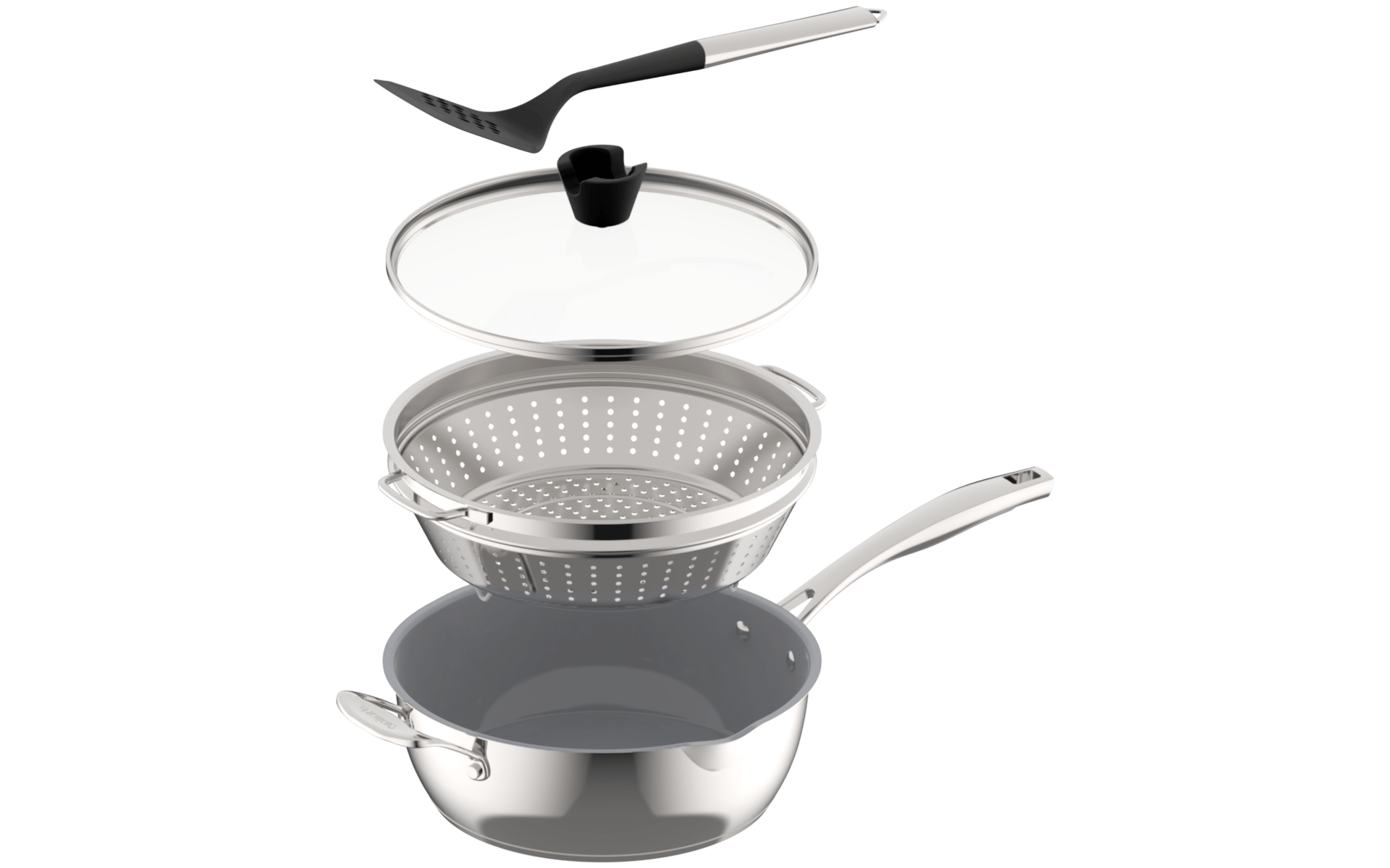 Cuisinart Preferred Pan 4-Pc Set Stainless Steel, Silver