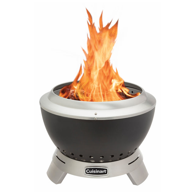 Cuisinart 19.5” Cleanburn Smokeless Fire Pit, Black Stainless