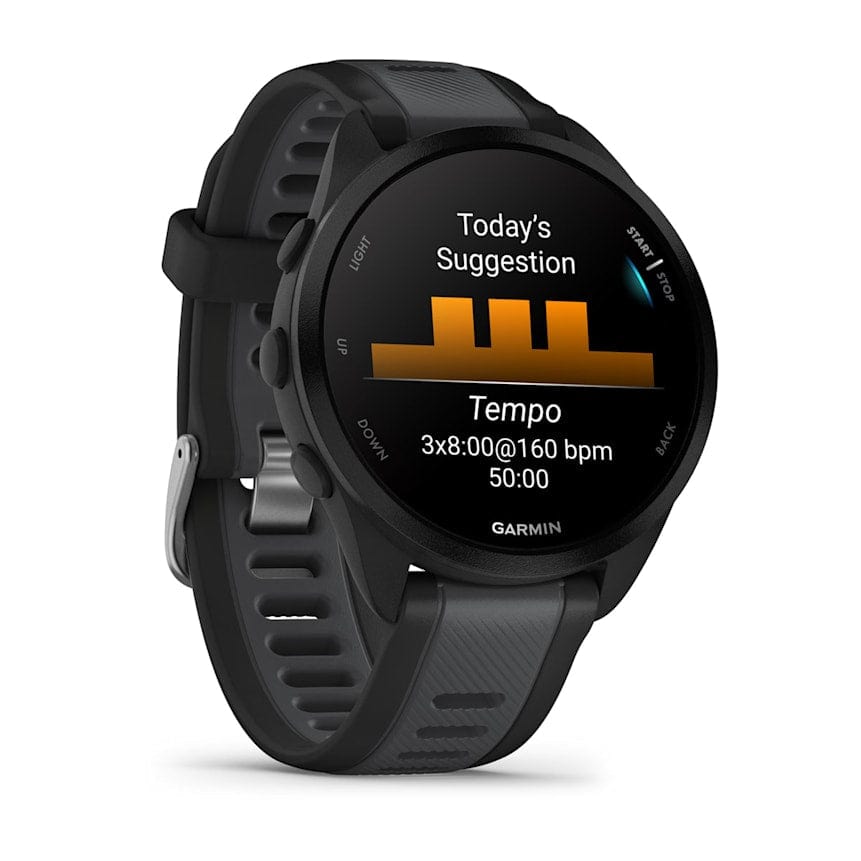 Garmin Forerunner 165 Music Running Smartwatch, GPS, WiFi, Black/Slate Gray - Certified Refurbished