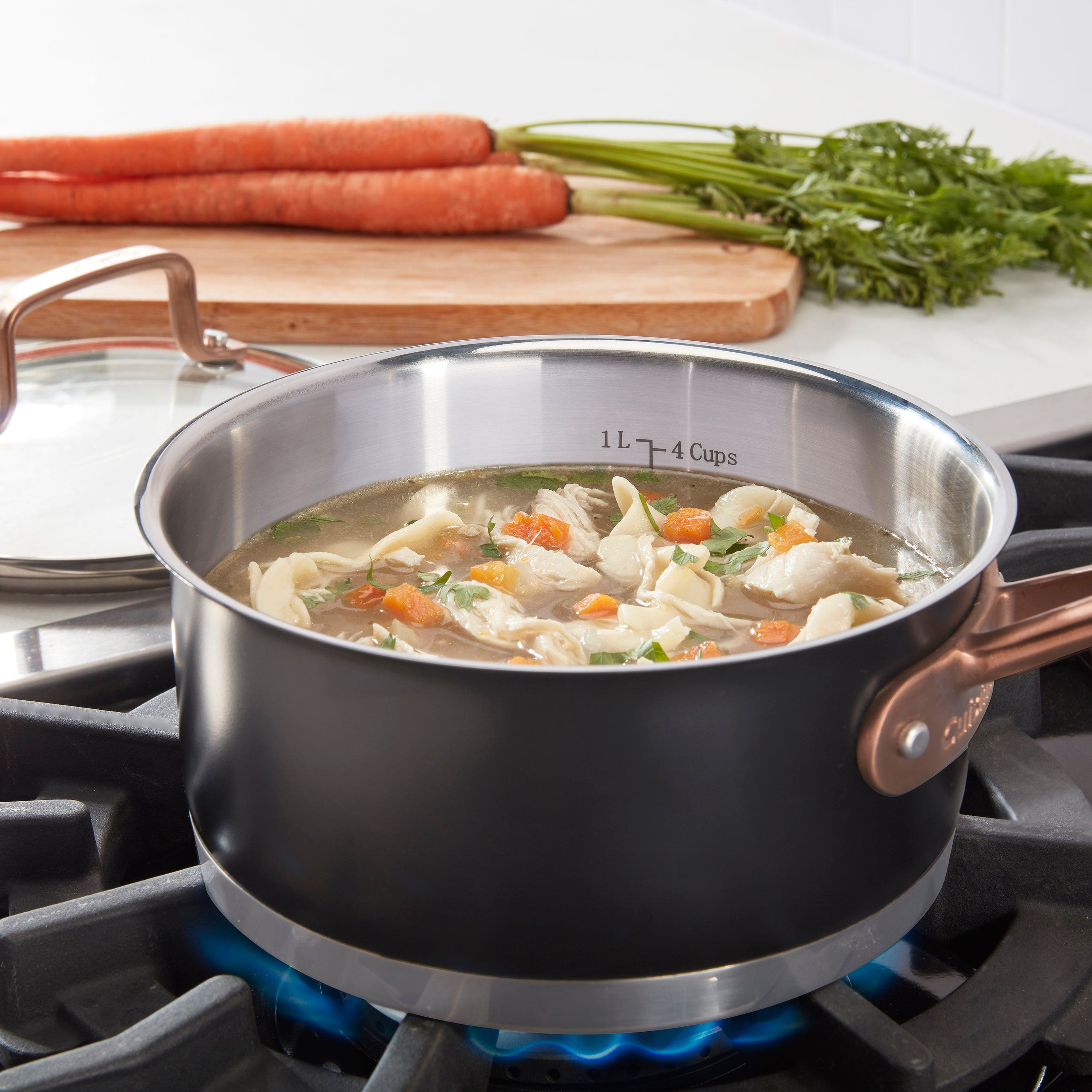 Cuisinart Matte Black Elegance 1.5qt Saucepan with Cover, Black